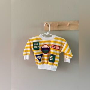 Yellow Striped‎ Vintage Healthtex sweater with Patches
